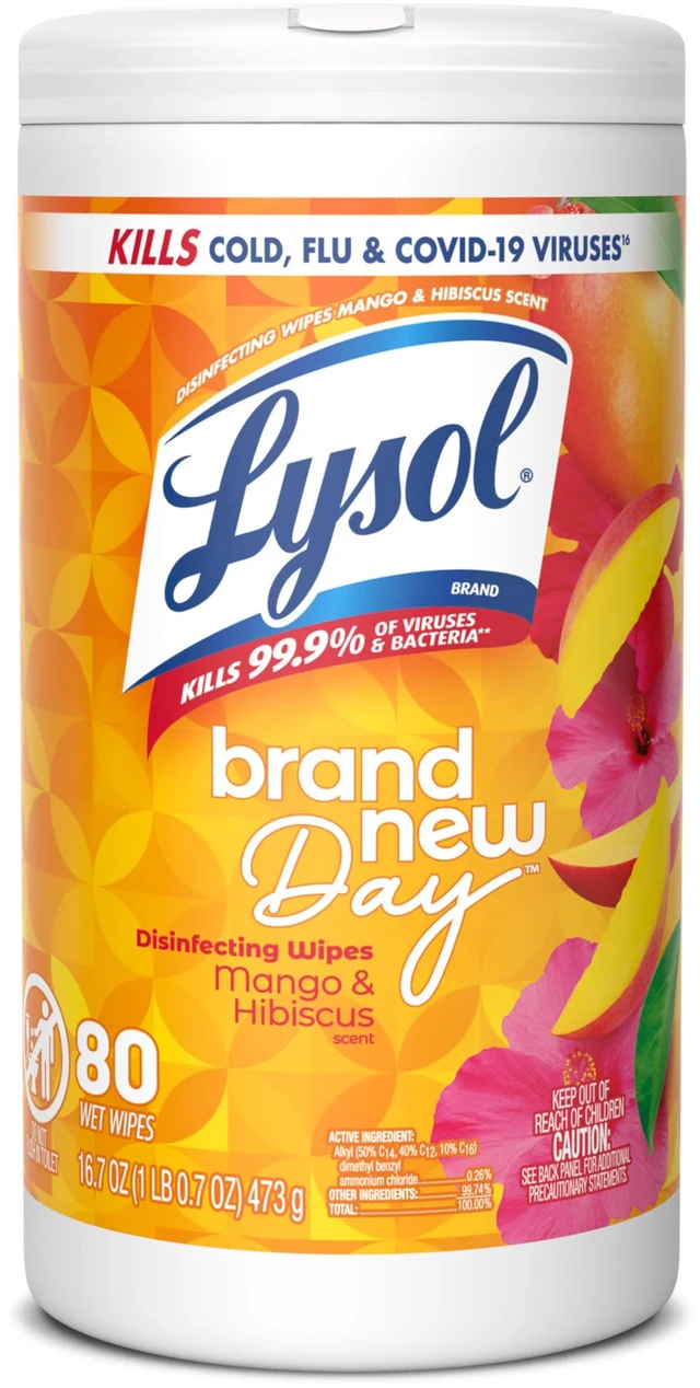 Main image of Lysol Disinfecting Wipes, Multi-Surface Cleaner, Mango, 80 ct.