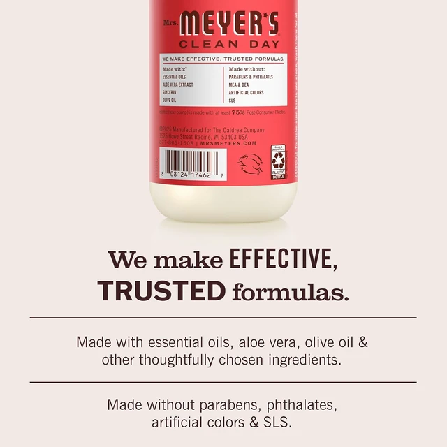 Alt view image 2 of 6 - MRS. MEYER'S CLEAN DAY Hand Soap, Rhubarb Scent, 12.5 Fl Oz Bottle