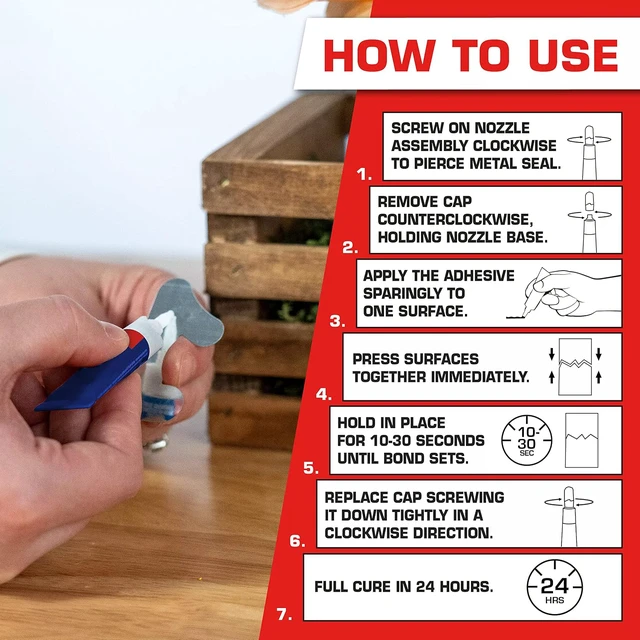 Alt view image 3 of 6 - Loctite Super Glue Liquid, Clear, 0.07 fl oz Tube, 2 Pack - Superglue for Plastic, Wood, Metal, Crafts & Repair, Cyanoacrylate Adhesive Instant Glue, Quick Dry