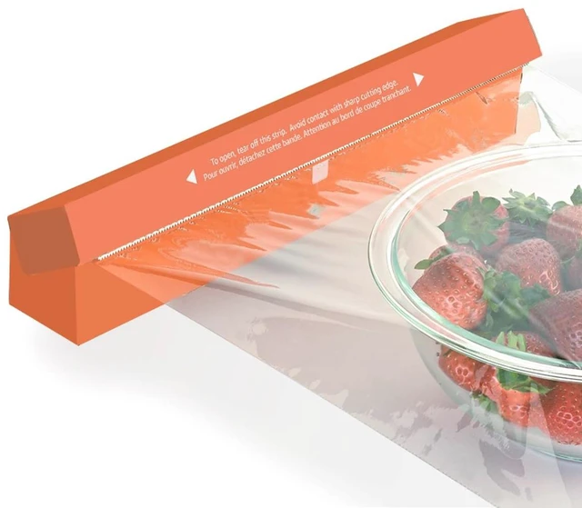 Alt view image 3 of 6 - Amazon Basics Plastic Food Wrap, BPA Free, Microwavable, 200 Sq Ft, Pack of 1