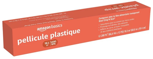 Alt view image 5 of 6 - Amazon Basics Plastic Food Wrap, BPA Free, Microwavable, 200 Sq Ft, Pack of 1
