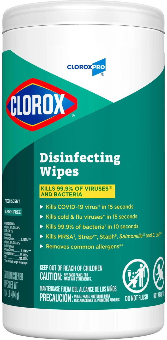 Main image of CloroxPro Clorox Disinfecting Wipes, Fresh Scent, 75 Count (Package May Vary)
