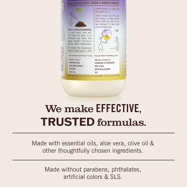 Alt view image 6 of 7 - MRS. MEYER'S CLEAN DAY Hand Soap, Compassion Flower Scent, 12.5 Fl Oz Bottle