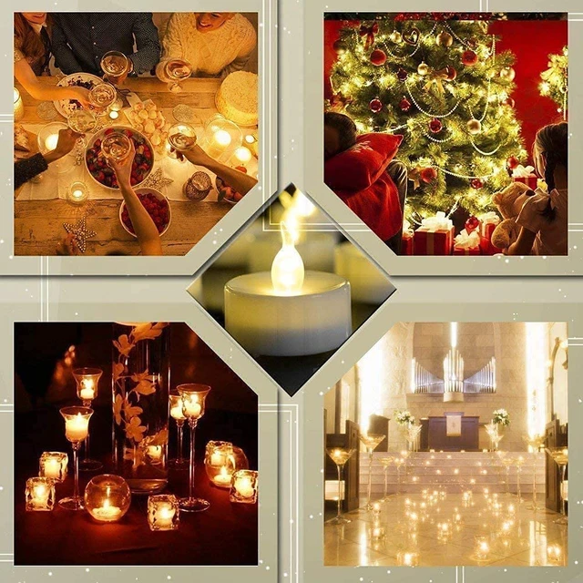Alt view image 2 of 6 - Tea Lights Flameless Battery Operated Candles. Warm White 24Pack