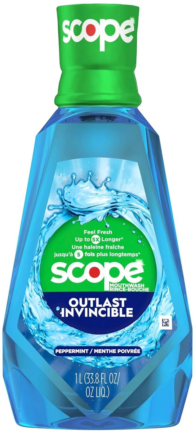 Main image of Crest Scope Outlast Mouthwash, Long Lasting Peppermint, 1 L (SG_B019FGCOW6_US)