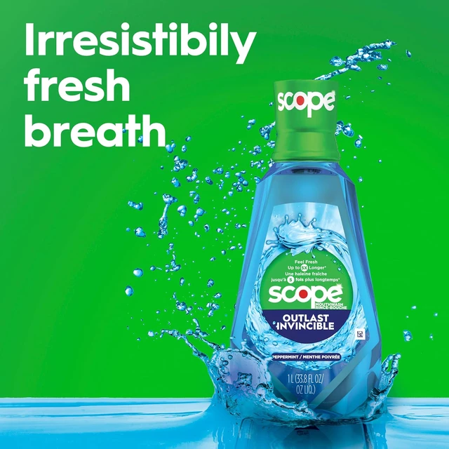 Alt view image 2 of 7 - Crest Scope Outlast Mouthwash, Long Lasting Peppermint, 1 L (SG_B019FGCOW6_US)