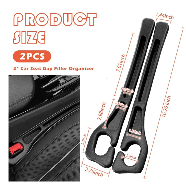 Alt view image 5 of 7 - 2-Pack Car Seat Gap Filler Organizer with Storage Slots
