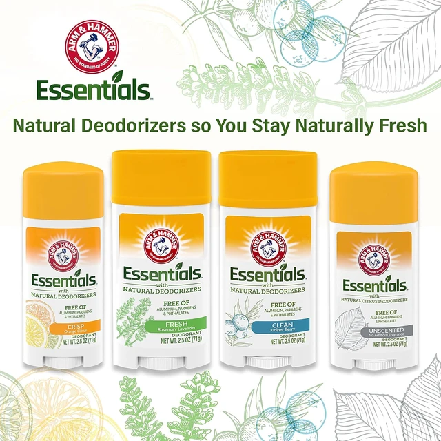 Alt view image 2 of 5 - ARM & HAMMER Essentials Deodorant Unscented Solid Oval, 2.5 Oz, Made with Natural Deodorizers, Free from Aluminum, Parabens & Phthalates