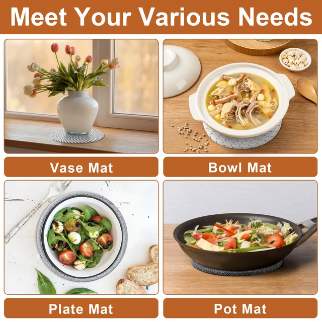 Alt view image 2 of 6 - 7-Inch Trivets for Hot Dishes, Pot Holders, Hot Pads, Coasters