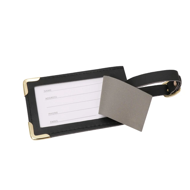 Alt view image 4 of 7 - Luggage Tag with Passport Holder Cover for Women's Gift Set, Synthetic Vegan PU Leather, Cruise Essentials, Black