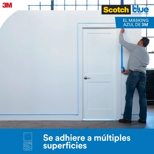 Alt view image 4 of 4 - ScotchBlue Original Multi-Surface Painters Tape 2090-48NC, 2 Inch Wide (1.88in x 60yds), 1 Roll, Blue, Indoor/Outdoor Use