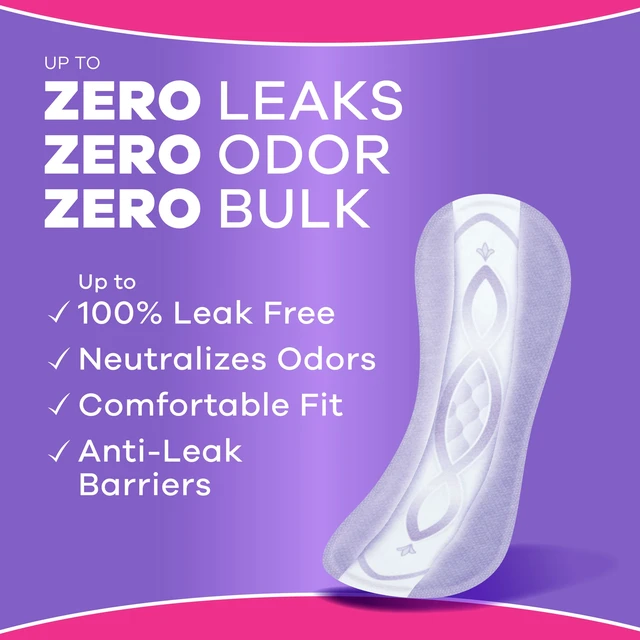 Alt view image 5 of 6 - Always Discreet Incontinence Panty Liners for Bladder Leaks, Size 2, Very Light Absorbency, Long Length, 44 Count