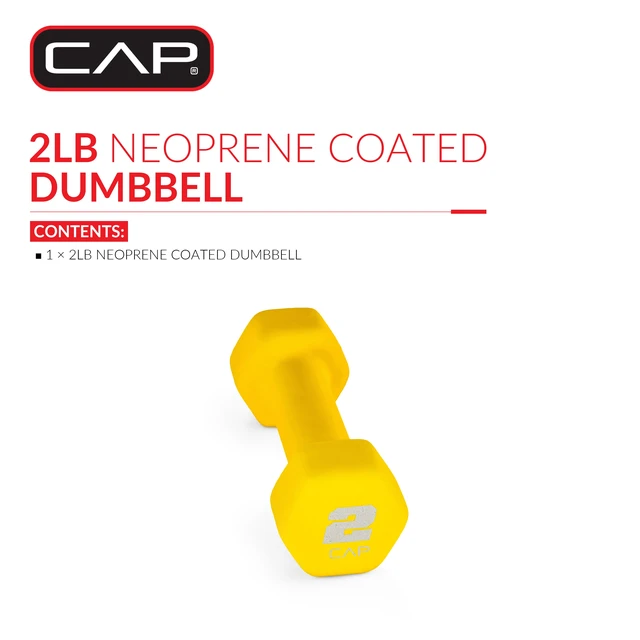 Alt view image 5 of 7 - CAP 2lb Neoprene Dumbbell, Yellow, Single