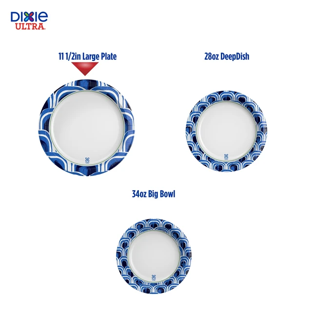 Alt view image 6 of 6 - Dixie Ultra Large Disposable Paper Plates, 11.5", 25 Count, Multi-Color