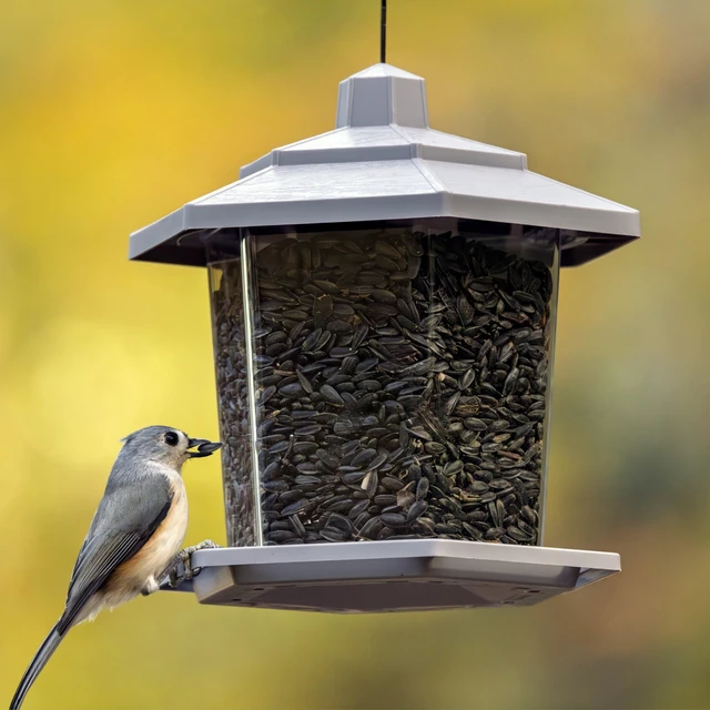 Alt view image 6 of 6 - Pennington Earth Smart Hopper Wild Bird Feeder, Gray Plastic, 2.5lb Capacity