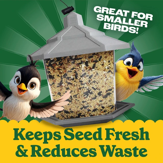 Alt view image 4 of 6 - Pennington Earth Smart Hopper Wild Bird Feeder, Gray Plastic, 2.5lb Capacity