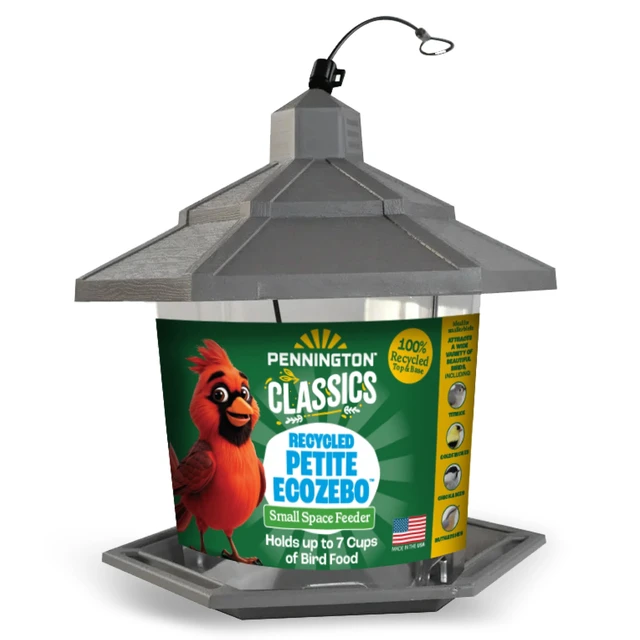 Alt view image 2 of 6 - Pennington Earth Smart Hopper Wild Bird Feeder, Gray Plastic, 2.5lb Capacity