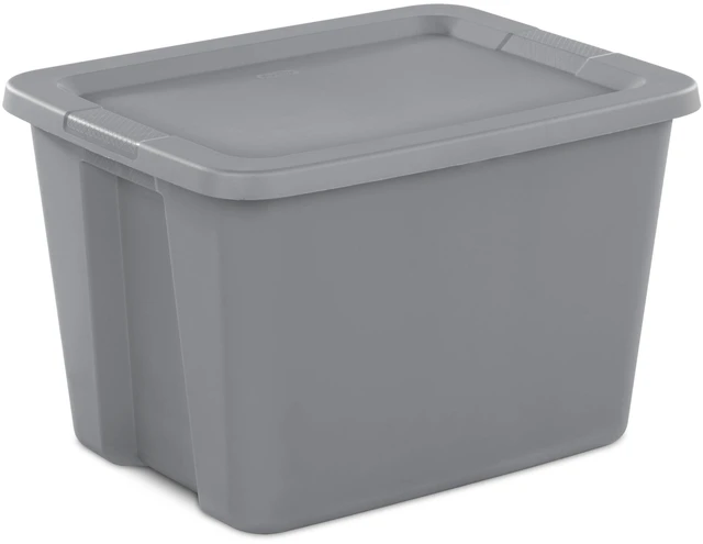 Main image of Sterilite 18 Gallon Large Plastic Storage Bin with Snap-On Lid, Gray