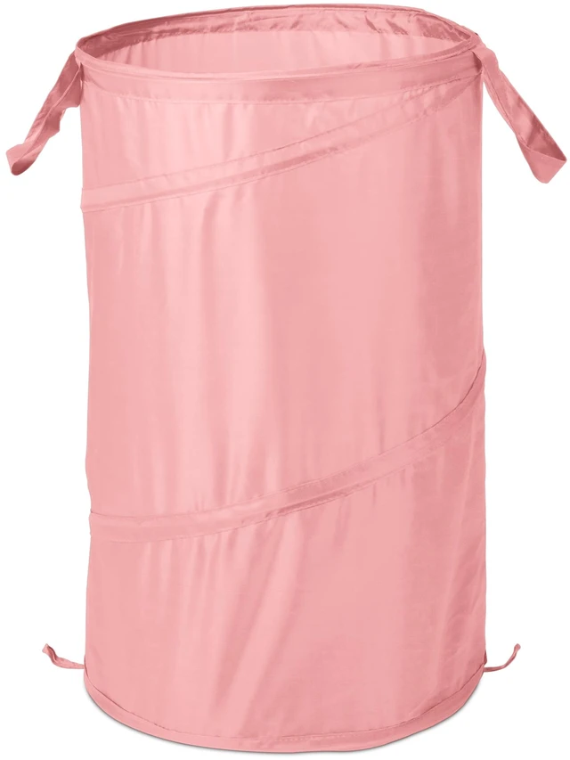 Main image of Mainstays Pop-Up Spiral Polyester Laundry Hamper, Pink