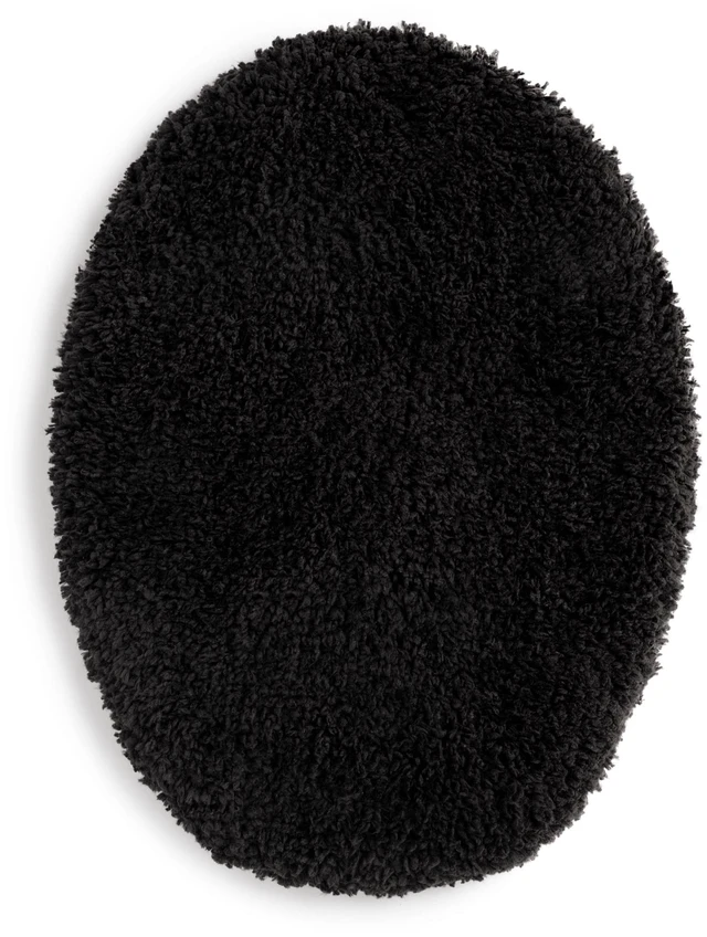 Main image of Mainstays Basic Polyester Toilet Lid Cover, 19" x 22", Black