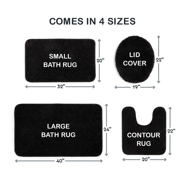 Alt view image 3 of 6 - Mainstays Basic Polyester Toilet Lid Cover, 19" x 22", Black