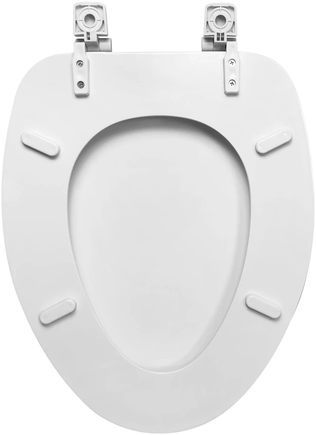 Alt view image 2 of 6 - Mainstays White Elongated Toilet Seat with Rice Husk Compression-Molded Wood Material