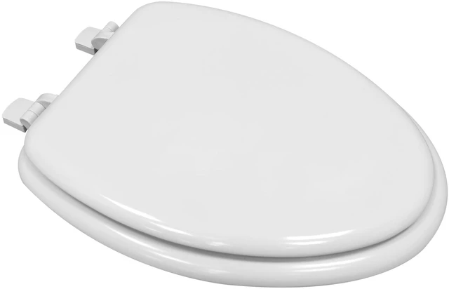 Alt view image 6 of 6 - Mainstays White Elongated Toilet Seat with Rice Husk Compression-Molded Wood Material