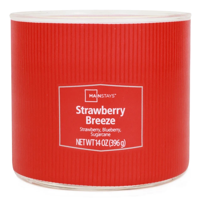 Alt view image 4 of 6 - Mainstays Textured Wrap Strawberry Breeze 3-Wick Candle, 14 oz