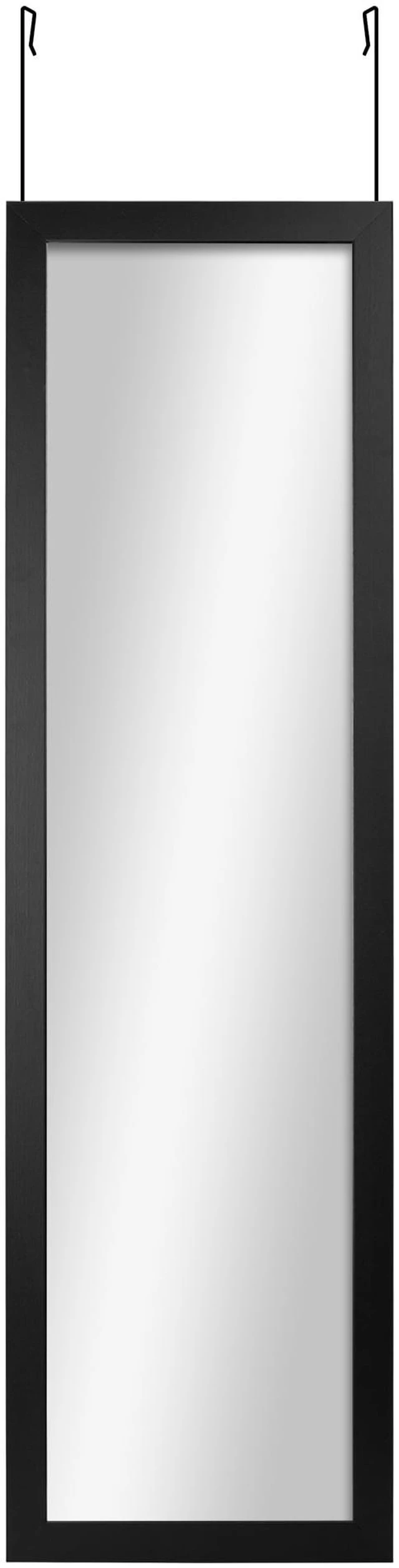Main image of Mainstays Over-the-Door Rectangular Mirror, Black, 14.25in x 50.45in