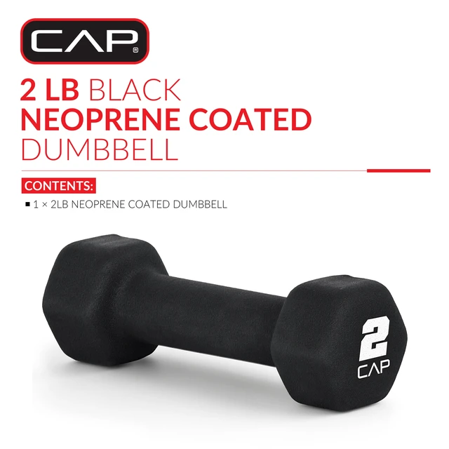 Alt view image 2 of 7 - CAP 2lb Neoprene Dumbbell, Black, Single