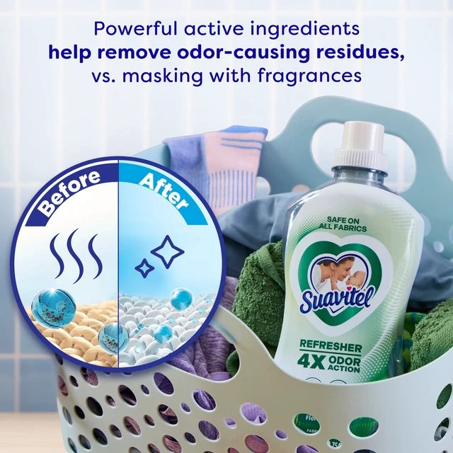 Alt view image 3 of 5 - Suavitel Refresher Fabric Rinse and Odor Eliminator, 4X Odor Action, Floral Fresh Scent, 25.5fl oz