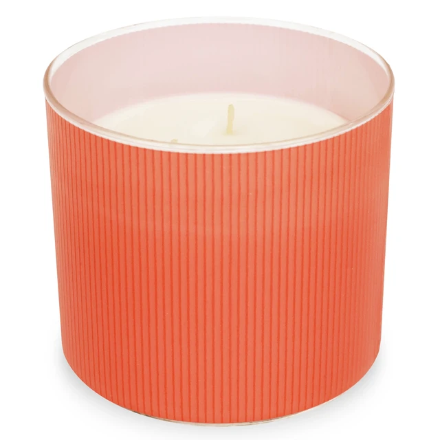 Alt view image 4 of 6 - Mainstays 3-Wick Apple Peony Fragrance Textured Wrapped Jar Candle, 14 oz