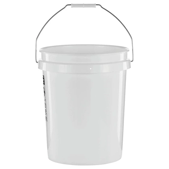 Alt view image 2 of 6 - United Solutions 5 Gallon Round Utility Bucket With Comfort Handle, Plastic, White, 2 Pack, PN0149
