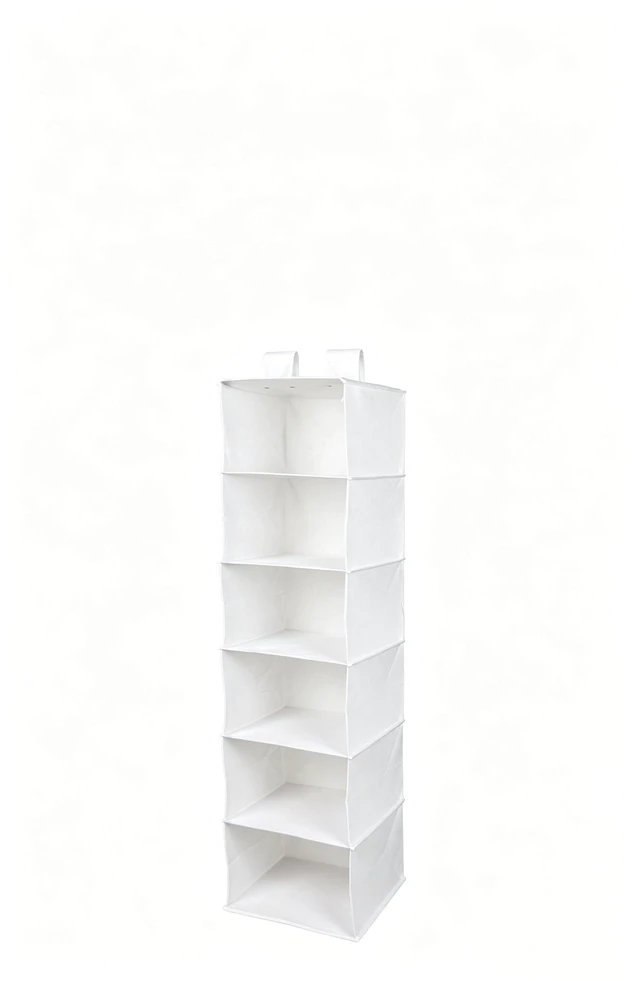 Main image of Mainstays 6 Shelf Non-Woven Hanging Closet Organizer, Arctic White