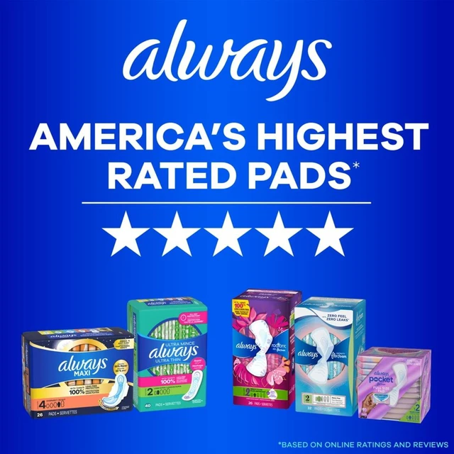 Alt view image 3 of 5 - Always Panty Liners, Daily Protect, Regular Length, Unscented liners, 48 Count