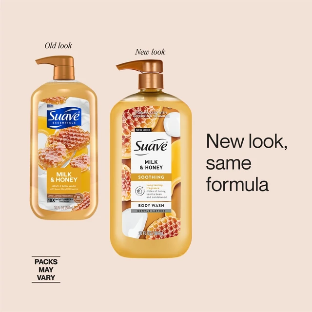 Alt view image 4 of 6 - Suave Milk & Honey Moisturizing Body Wash with Glycerin & Vitamin E, 30 FL OZ Pump