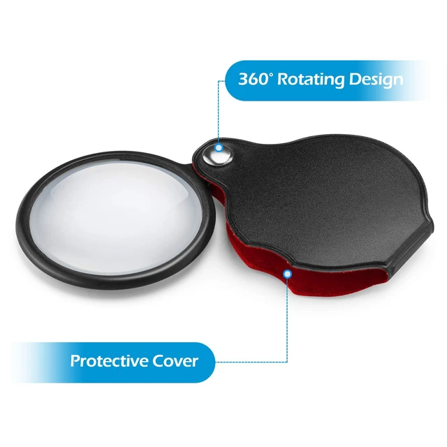 Alt view image 4 of 7 - 2PCS Small Magnifying Glasses for Kids/Senior, 10X Pocket Magnifier