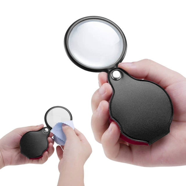 Alt view image 6 of 7 - 2PCS Small Magnifying Glasses for Kids/Senior, 10X Pocket Magnifier