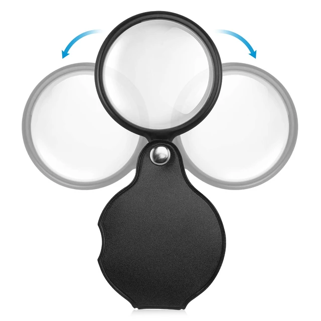 Alt view image 2 of 7 - 2PCS Small Magnifying Glasses for Kids/Senior, 10X Pocket Magnifier