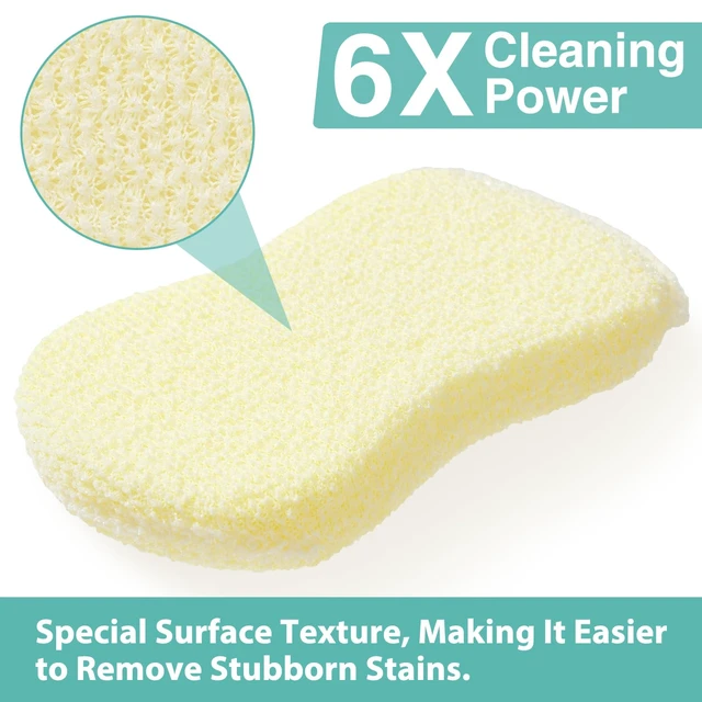 Alt view image 2 of 6 - Mr. Scrub Sponges Kitchen Scrub Dish Sponge Scouring Pad, 6 Pack Cleaning Brush Scrubber Supplies for Soap, Dishwashing Dinnerware Sets Pan Pot Glass Dishwasher Sink Bathroom Towels Cloth Rags Holder
