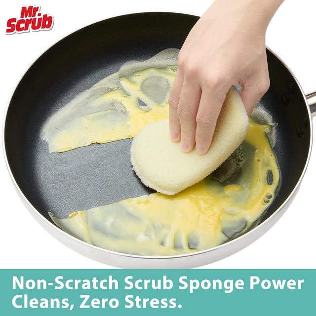 Alt view image 6 of 6 - Mr. Scrub Sponges Kitchen Scrub Dish Sponge Scouring Pad, 6 Pack Cleaning Brush Scrubber Supplies for Soap, Dishwashing Dinnerware Sets Pan Pot Glass Dishwasher Sink Bathroom Towels Cloth Rags Holder