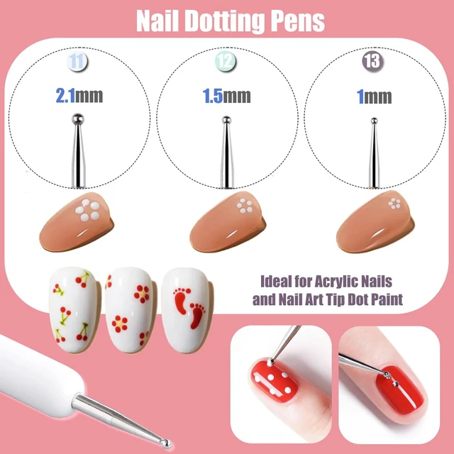 Alt view image 2 of 7 - KINGMAS Gel Polish Nail Art Brushes, 10 Pcs Fingernail Design Dotting Pens