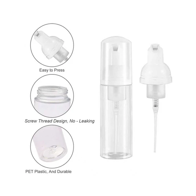 Alt view image 4 of 6 - 3pcs 2oz Small Size Mousse Plastic Travel Foam Pump Bottle Dispenser