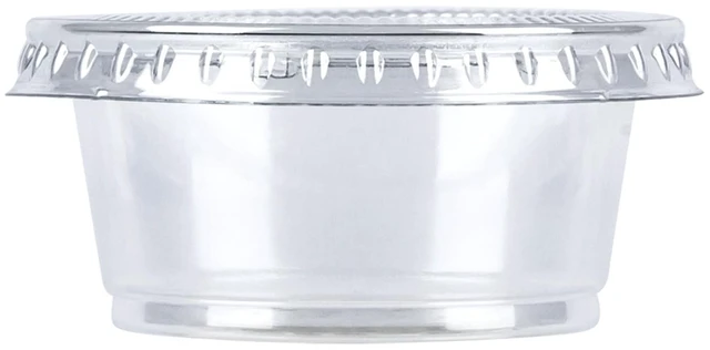 Alt view image 6 of 6 - Amazon Basics Disposable Plastic To-Go Cups and Lids, Mini, 2oz, 50 Count, BPA Free, for Condiment, Salad Dressing, Sauces, Jello Shots