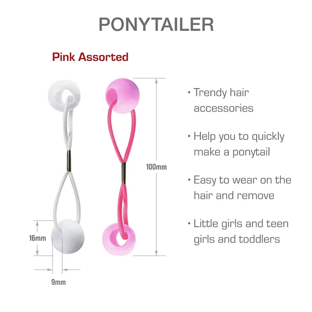 Alt view image 5 of 5 - RED by Kiss 10 Pieces 16mm Ball Hair Ties, Bubble Ponytail Holders for Kids Girls Children Women Baby Toddlers, Twin Bead Colorful Elastic Hair Accessories, Cute Hair Bands with Balls (Pink Assorted)