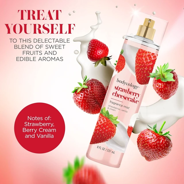 Alt view image 7 of 7 - Bodycology Long-Lasting Fragrance Body Mist, Strawberry Cheesecake, 8 fl oz