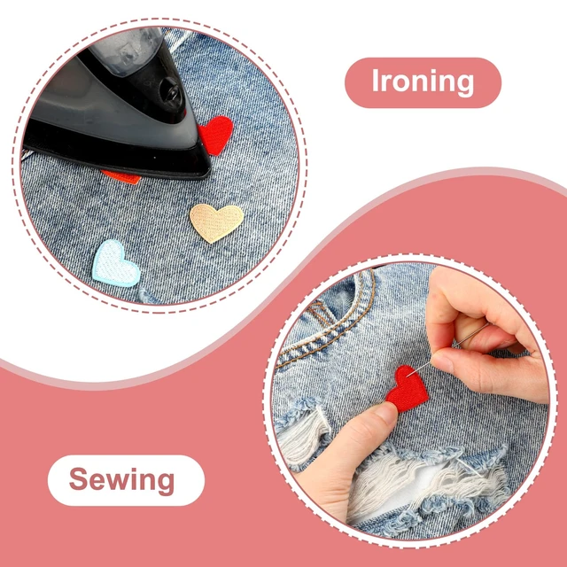Alt view image 6 of 7 - Oruola 62pcs Heart Iron Patches for Clothing,Cute Mini Heart Iron On Patch,Iron-on Patch for Clothes,Embroidered Sew Hearts Patches for Clothes for Hats Cloth Jackets Backpacks Jeans,Multicolor
