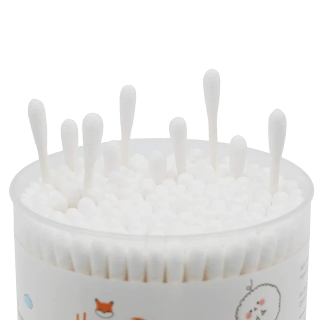 Alt view image 3 of 7 - Cotton Swabs Precision Pointed - 200 Count Pointy Organic Cotton Buds Double Side Tightly Wrapped Cotton Tips Paper Stick Soft Gentle Lint-Free Cruelty-Free, Pointy & Round (White)