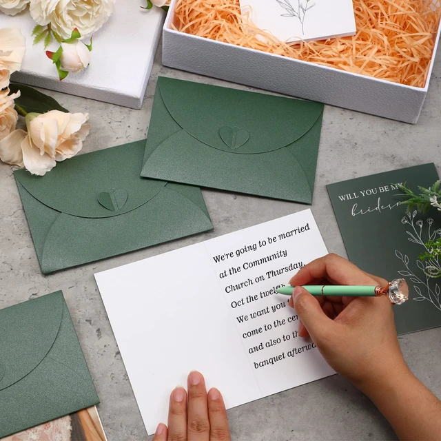Alt view image 3 of 6 - Spakon 16 Pcs Bridesmaid Proposal Cards with Envelopes, Leaves, Flowers