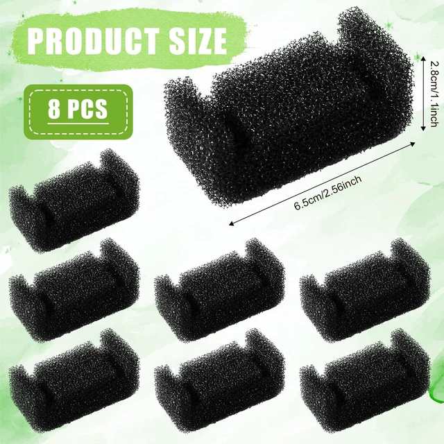 Alt view image 6 of 7 - 8pcs Cat Water Fountain Sponge Filters, U Shape Replacement Sponge Filters for Cat Fountain 84oz/2.5L Stainless Steel Top Cat Water Dispenser 67oz/2.0L Pet Drinking Fountain